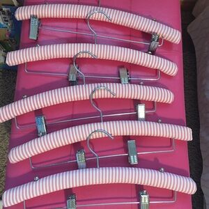 Pink and white stripes pant hanger